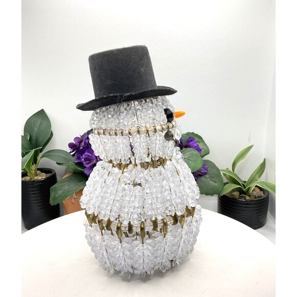 Vintage MCM Handmade Snowman Beaded Safety Pin Art Craft Christmas Decor - Picture 3 of 6